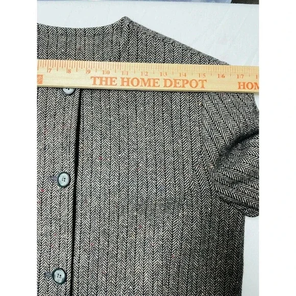 Vtg Pendleton Womens Virgin Wool Blazer Sz M Button Up Brown Herringbone Brown - Picture 8 of 11